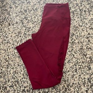 Knockout by Victoria Sport red compression tights laced mesh leggings  medium